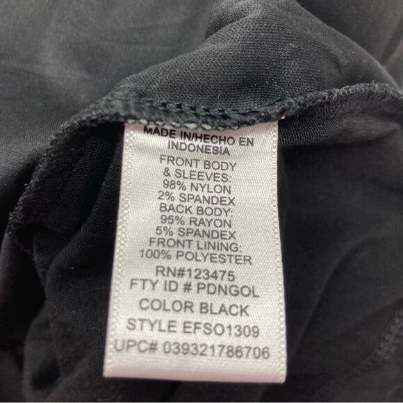 Ellen Tracy Company SZ M Black Lace Top Short Sleeves Layering Shirt Round Neck - Picture 7 of 8